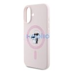 Karl Lagerfeld Silicone KC Heads Ring Apple iPhone 16 hátlap tok, rózsaszín KLHMP16SSCMKCRHP