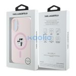 Karl Lagerfeld Silicone KC Heads Ring Apple iPhone 16 hátlap tok, rózsaszín KLHMP16SSCMKCRHP