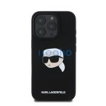 Karl Lagerfeld Liquid Silicone Karl Head MagSafe Apple iPhone 16 Pro Max hátlap tok, fekete