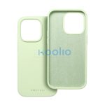 Roar Apple iPhone 16 prémium szilikon tok velúr béléssel, világoszöld