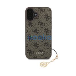   Guess 4G Charm Apple iPhone 16 Plus Tone on Tone hátlap tok, barna