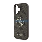 Guess PU 4G Metal Logo Apple iPhone 16 hátlap tok, barna