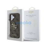 Guess PU 4G Metal Logo Apple iPhone 16 hátlap tok, barna