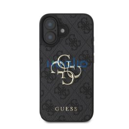   Guess PU 4G Metal Logo Apple iPhone 16 Plus hátlap tok, szürke
