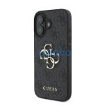 Guess PU 4G Metal Logo Apple iPhone 16 Plus hátlap tok, szürke