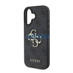 Guess PU 4G Metal Logo Apple iPhone 16 Plus hátlap tok, szürke