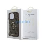 Guess PU 4G Metal Logo Apple iPhone 16 Pro hátlap tok, barna