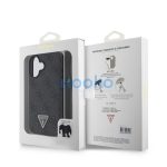 Guess PU 4G Strass Triangle Metal Logo Apple iPhone 16 hátlap tok Crossbody pánttal, fekete