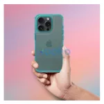 Matrix Apple iPhone 15 Pro Max hátlap tok kameravédő peremmel, zöld/menta