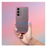 Matrix Samsung Galaxy S24 Ultra hátlap tok kameravédő peremmel, rózsaszín