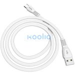 USB töltő- és adatkábel, USB Type-C, 100 cm, 2400 mA, törésgátlóval, lapos, Hoco X40 Noah, fehér