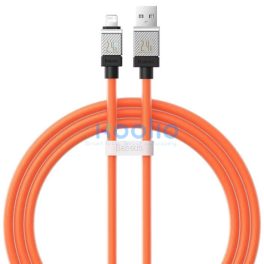   USB töltő- és adatkábel, Lightning, 100 cm, 2400 mA, törésgátlóval, gyorstöltés, Baseus Coolplay, CAKW000407, narancssárga