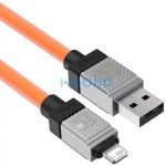 USB töltő- és adatkábel, Lightning, 100 cm, 2400 mA, törésgátlóval, gyorstöltés, Baseus Coolplay, CAKW000407, narancssárga