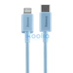 USB Type-C töltő- és adatkábel, Lightning, 100 cm, 20W, törésgátlóval, gyorstöltés, PD, Baseus Superior, CAYS001903, világoskék