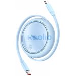 USB Type-C töltő- és adatkábel, USB Type-C, 100 cm, 100W, gyorstöltés, PD, lapos, feltekerhető, Baseus Free2Draw, világoskék