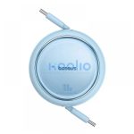 USB Type-C töltő- és adatkábel, USB Type-C, 100 cm, 100W, gyorstöltés, PD, lapos, feltekerhető, Baseus Free2Draw, világoskék