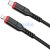 USB Type-C töltő- és adatkábel, Lightning, 100 cm, 3000mA, 20W, törésgátlóval, gyorstöltés, PD, QC, cipőfűző minta, Hoco X59 Victory, fekete