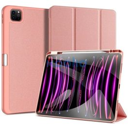   Apple iPad Pro 13 (2024 / 2025), mappa tok, Smart Case, érintőceruza tartó, Dux Ducis Domo, rózsaszín