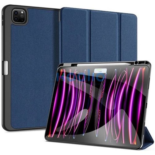 Apple iPad Pro 13 (2024 / 2025), mappa tok, Smart Case, érintőceruza tartó, Dux Ducis Domo, sötétkék