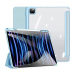 Apple iPad Pro 13 (2024 / 2025), mappa tok, Smart Case, légpárnás sarok, közepesen ütésálló, érintőceruza tartó, átlátszó hátlap, Dux Ducis Toby, kék