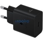 Hálózati töltő adapter, 45W, USB Type-C aljzat, USB Type-C - USB Type-C kábellel, PD, PDO / PPS, gyorstöltés, Samsung, fekete, gyári