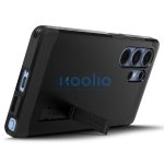 Samsung Galaxy S25 Ultra SM-S938, Szilikon tok + műanyag hátlap, Magsafe töltővel kompatibilis, kitámasztóval, Spigen Tough Armor Mag, fekete