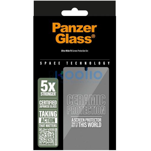 Samsung Galaxy S25 Plus SM-S936, Kijelzővédő fólia, ütésálló fólia (az íves részre is!), Tempered Glass (edzett üveg), 3D Full Cover, Panzerglass Ceramic Protection, Clear
