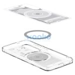 Samsung Galaxy S25 SM-S931, Műanyag hátlap védőtok + szilikon keret, Magsafe töltővel kompatibilis, Telefon belső minta, Spigen Ultra Hybrid Zero One Mag, átlátszó/fehér