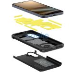 Samsung Galaxy A36 5G SM-A366B, Szilikon tok + műanyag hátlap, kitámasztóval, Spigen Tough Armor, fekete