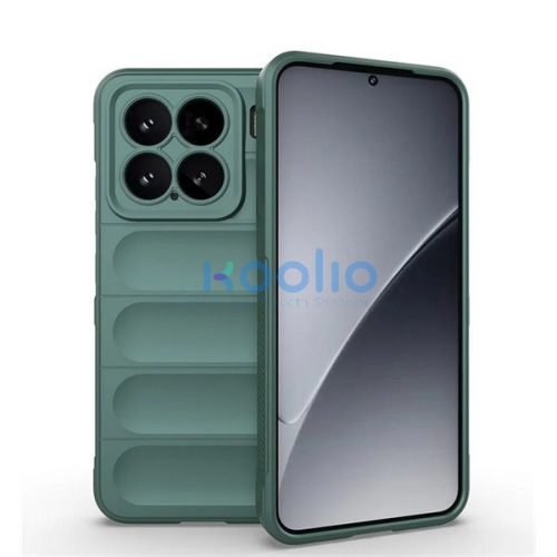 Xiaomi 15, Szilikon tok, közepesen ütésálló, 3D minta, sötétzöld