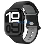 Apple Watch 4-6, SE, SE (2022), SE (2025) (38 / 40 mm) / Watch 7-9 (41 mm) / Watch 10-11 (42 mm), szilikon pótszíj, állítható, Spigen Nano Pop, fekete/szürke