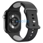 Apple Watch 4-6, SE, SE (2022), SE (2025) (38 / 40 mm) / Watch 7-9 (41 mm) / Watch 10-11 (42 mm), szilikon pótszíj, állítható, Spigen Nano Pop, fekete/szürke