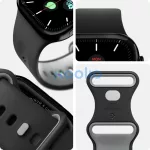 Apple Watch 4-6, SE, SE (2022), SE (2025) (38 / 40 mm) / Watch 7-9 (41 mm) / Watch 10-11 (42 mm), szilikon pótszíj, állítható, Spigen Nano Pop, fekete/szürke
