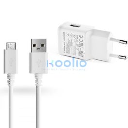   Hálózati töltő adapter, 5V / 2000mA, USB aljzat, microUSB kábellel, gyorstöltés, Samsung, fehér, gyári