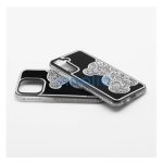 Teddy Bear iPhone 16 Pro Max csillogó köves tok, ezüst