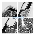 Teddy Bear iPhone 16 Pro Max csillogó köves tok, ezüst