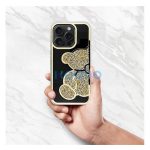 Teddy Bear iPhone 16 Pro Max csillogó köves tok, arany