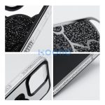 Teddy Bear iPhone 16 Plus csillogó köves tok, fekete