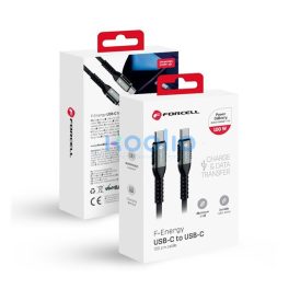   Forcell F-Energy C260 USB-C-USB-C QC4.0 töltő / adatkábel, PD 5A, 100W, 1,2m, fekete