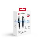 Forcell F-Energy C260 USB-C-USB-C QC4.0 töltő / adatkábel, PD 5A, 100W, 1,2m, fekete