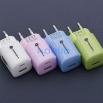 Forcell F-Energy Crystal Color GaN III VT-41 USB-C-USB-A hálózati töltő adapter szilikon kábellel, 33W, kék