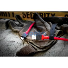   Tactical Fat Man USB / USB-C töltő- és adatkábel, 1m, piros