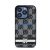 DKNY PU Leather Checkered Pattern and Stripe iPhone 15 Pro Max hátlap tok, fekete