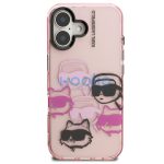Karl Lagerfeld IML Multi K&CH Heads iPhone 16 hátlap tok, rózsaszín
