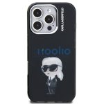 Karl Lagerfeld IML Aquarelle Karl iPhone 16 Pro hátlap tok, fekete