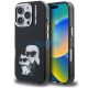 Karl Lagerfeld IML Aquarelle Karl and Choupette iPhone 16 Pro hátlap tok, fekete
