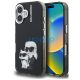 Karl Lagerfeld IML Aquarelle Karl and Choupette iPhone 16 hátlap tok, fekete