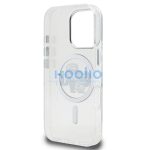 Karl Lagerfeld IML Glitter Karl and Choupette Sketch iPhone 16 Pro MagSafe kompatibilis hátlap tok, átlátszó