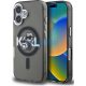 Karl Lagerfeld IML Glitter Karl and Choupette Sketch iPhone 16 MagSafe kompatibilis hátlap tok, fekete