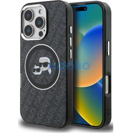   Karl Lagerfeld IML K&CH Heads Repeated Logo iPhone 16 Pro MagSafe kompatibilis hátlap tok, fekete